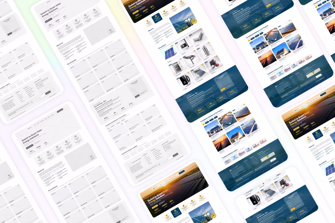 Solar Days Wireframes — Homepage Layout and Product Grid Structure